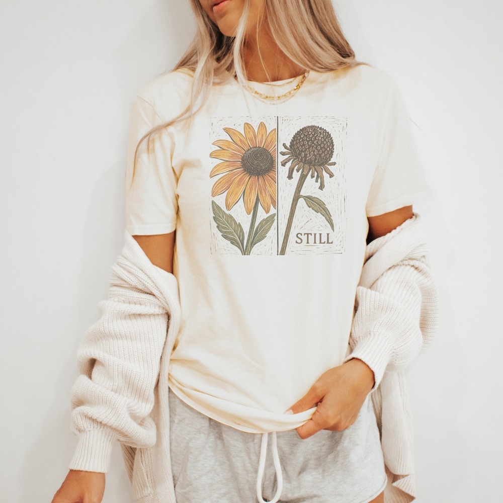 Still Blooming and Spent Daisy Specimen Tee